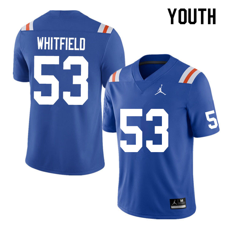 Youth #53 Chase Whitfield Florida Gators College Football Jerseys Sale-Throwback